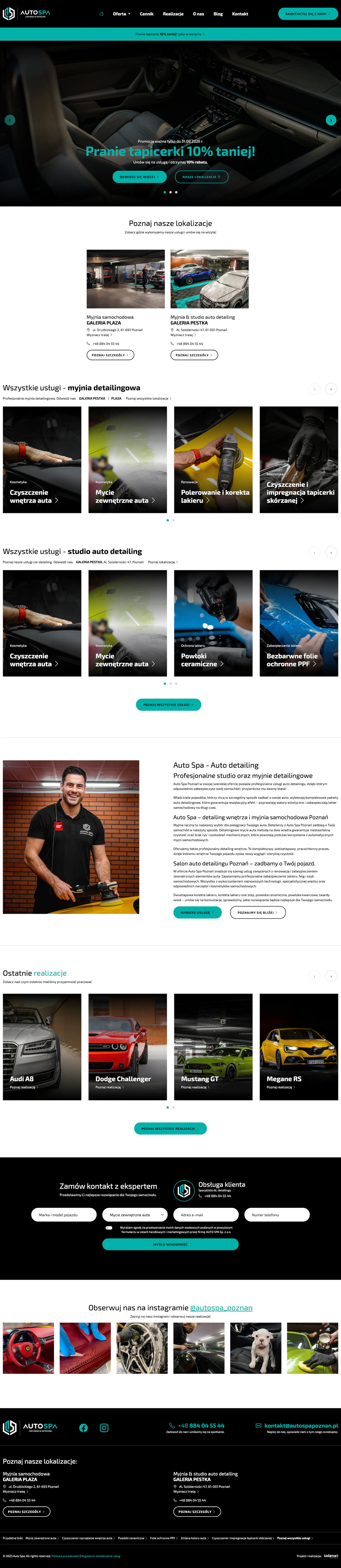 Zrzut strony autospapoznan.pl - realizacja Auto Spa