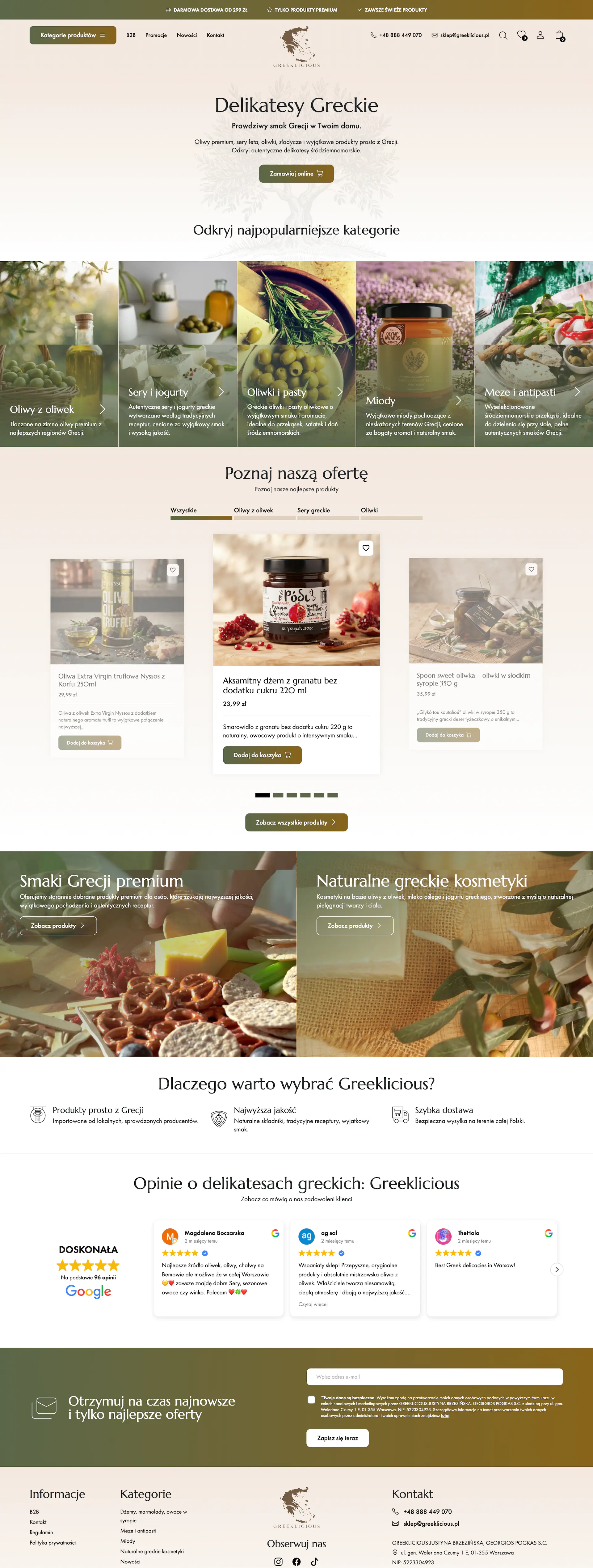 Zrzut strony greeklicious.pl - realizacja Greeklicious