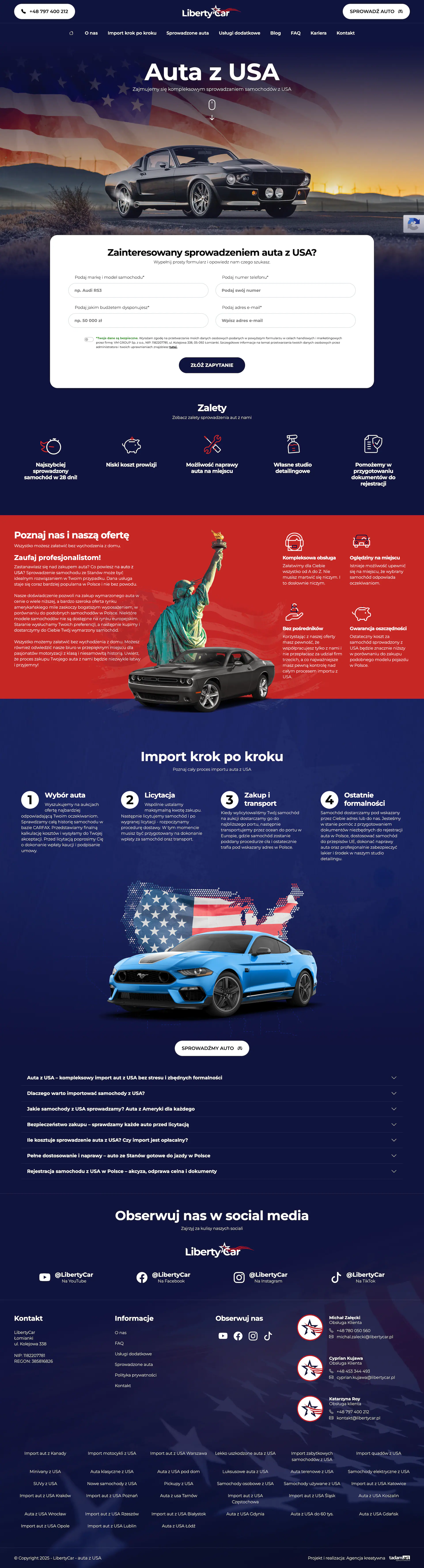 Zrzut strony libertycar.pl - realizacja Liberty Car